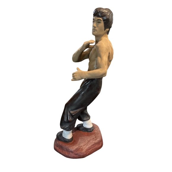 Vtg Bruce Lee Ceramic Figurine 10.5" Hand-Painted Martial Arts Statue - Picture 4 of 5